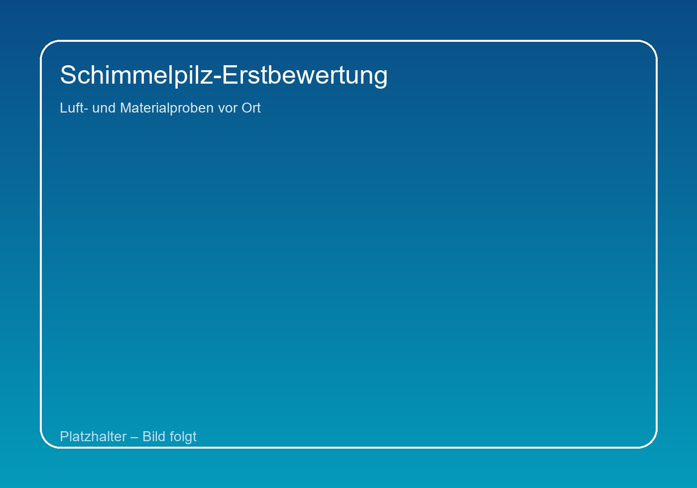 Platzhalter: Schimmelpilz-Erstbewertung mit Luft- und Materialproben.